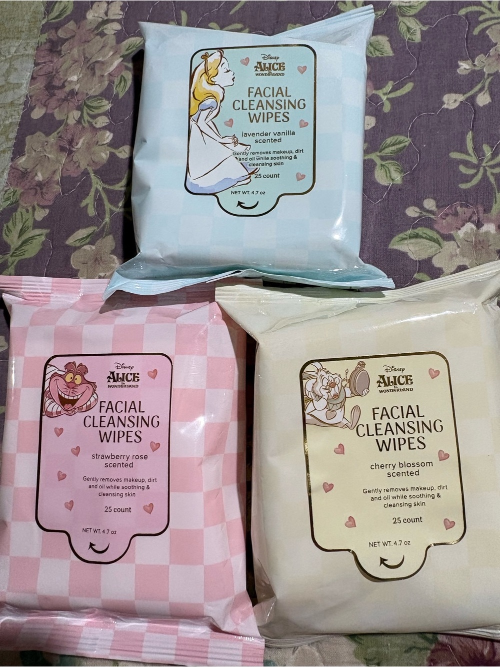 Disney Alice in Wonderland Facial Cleansing Wipes - Pink Strawberry Rose